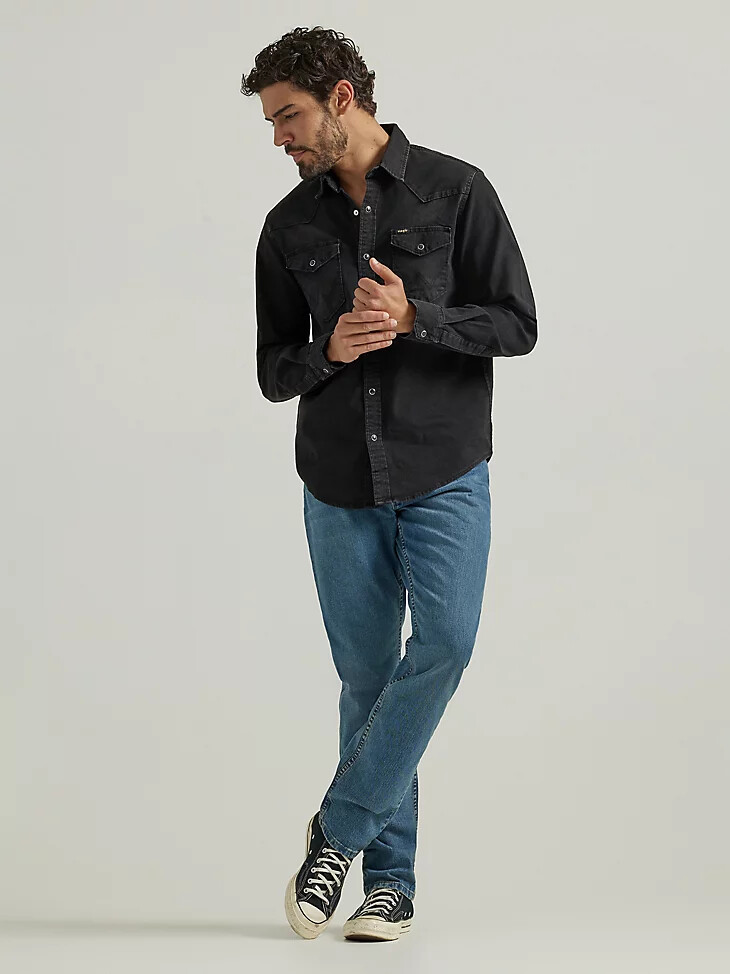 jeans bootcut rilassati da uomo lavaggio medio