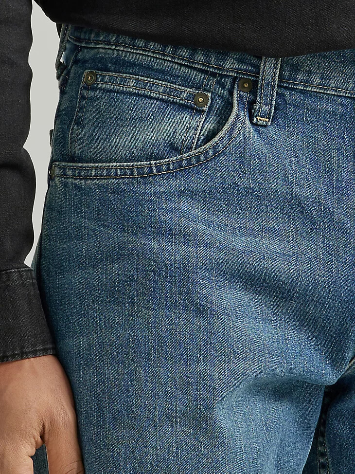 jeans bootcut rilassati da uomo lavaggio medio