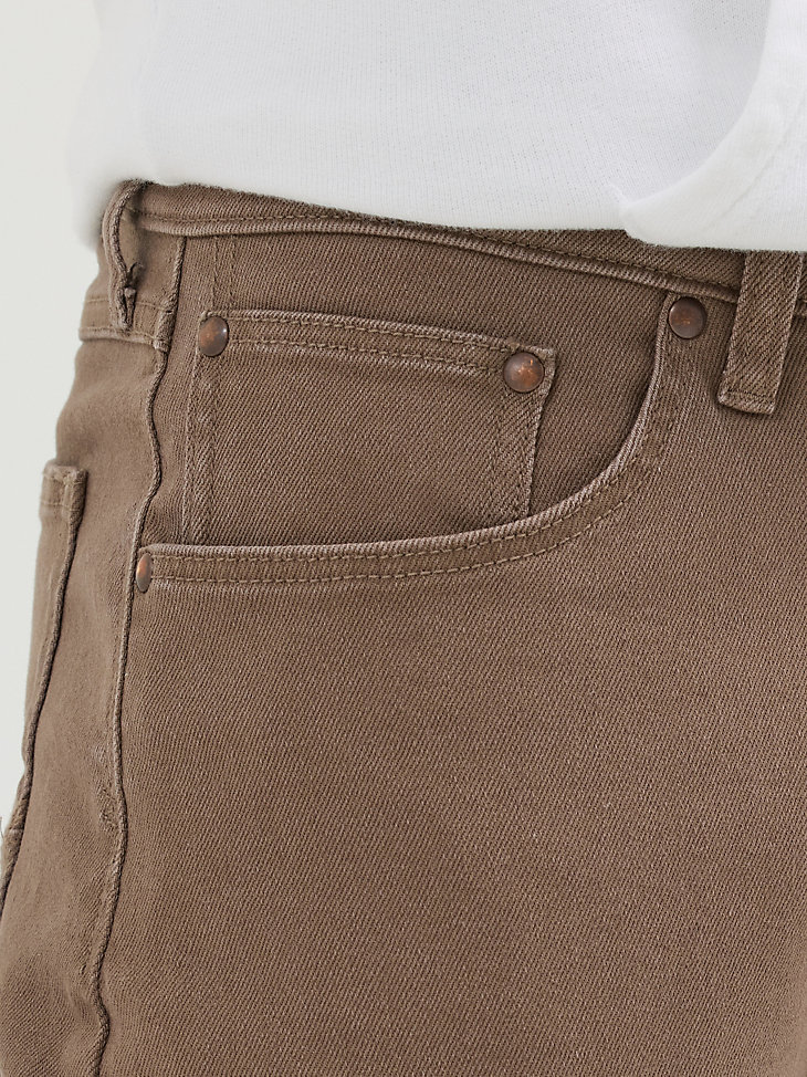 jeans da uomo wrangler five star premium athletic fit chocolate chip