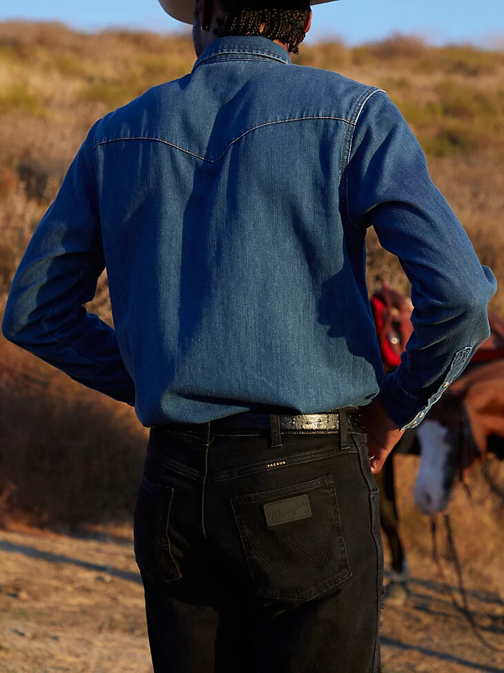 jeans bootcut slim fit wrangler x pacsun da uomo modello wagon tire