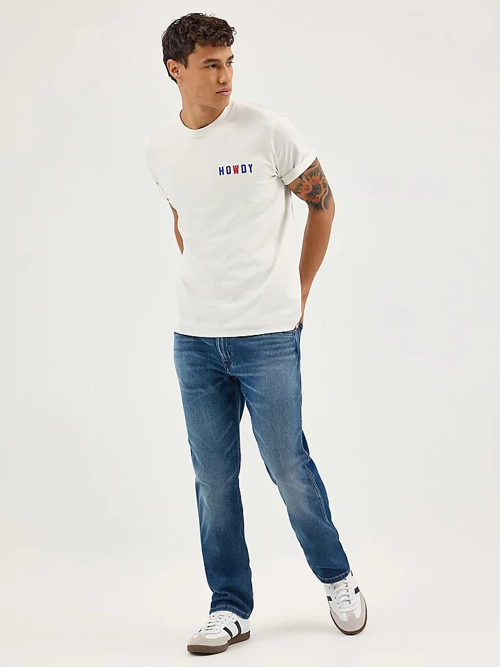 jeans dritti greensboro da uomo in denim color crepuscolo