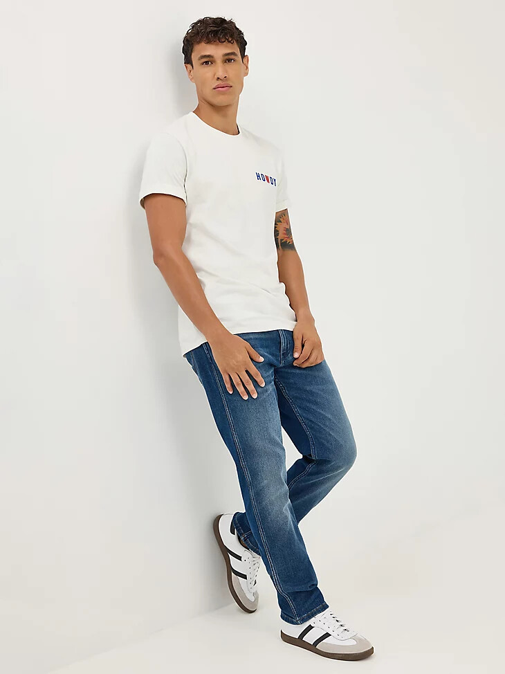 jeans dritti greensboro da uomo in denim color crepuscolo