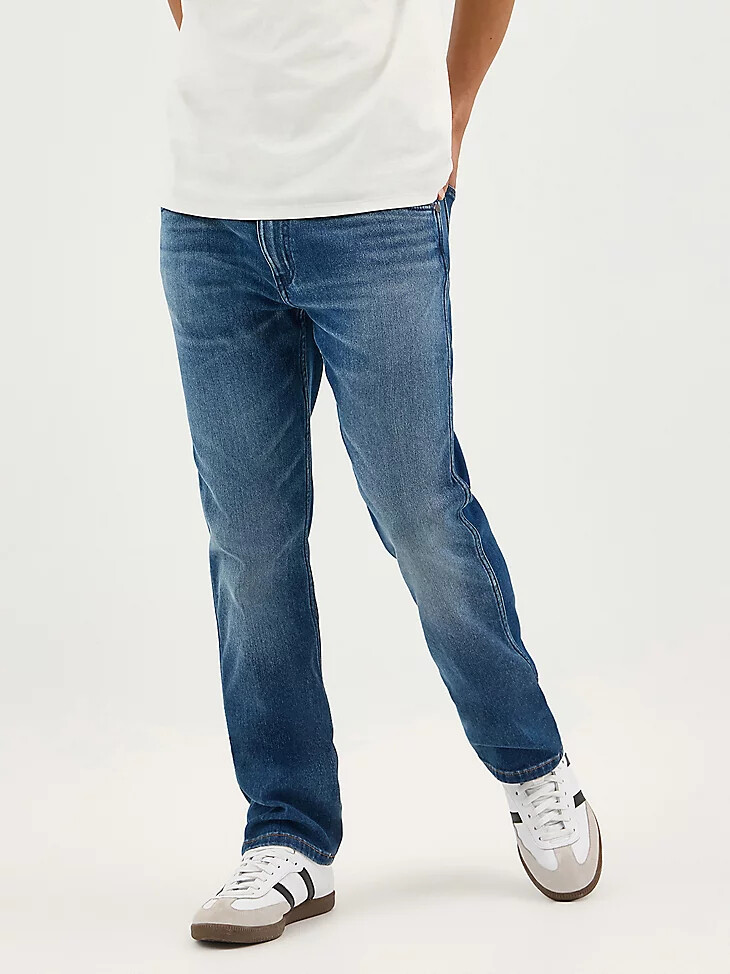 jeans dritti greensboro da uomo in denim color crepuscolo