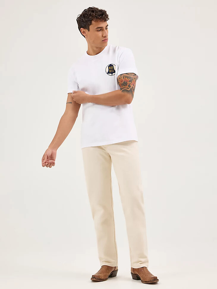 jeans da uomo in denim grezzo blue bell colore ecru