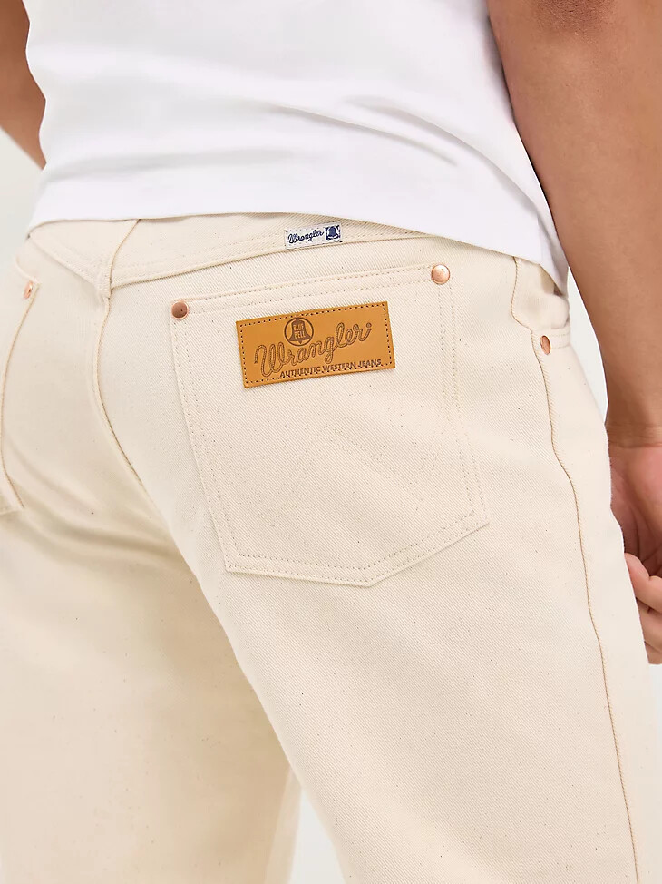 jeans da uomo in denim grezzo blue bell colore ecru