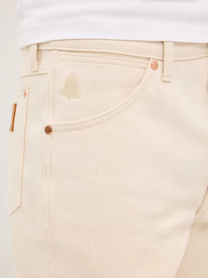 jeans da uomo in denim grezzo blue bell colore ecru