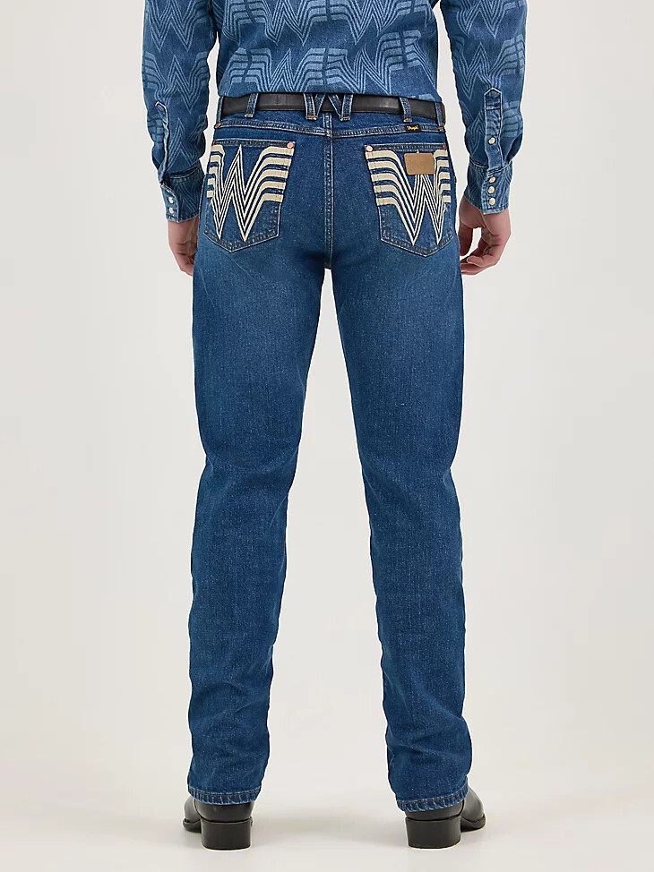 jeans retrò wrangler x whataburger slim straight leg rodeo dust fade