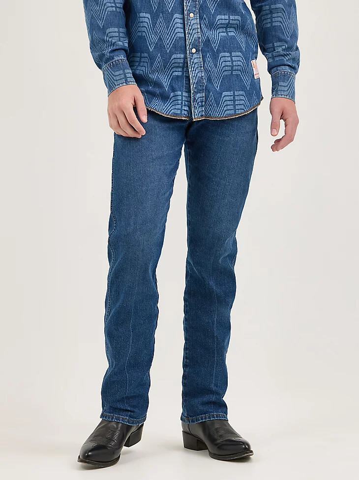 jeans retrò wrangler x whataburger slim straight leg rodeo dust fade