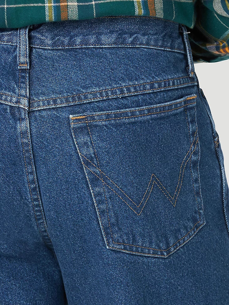 jeans wrangler rugged wear con fodera in pile e vestibilità rilassata lavaggio stonewash