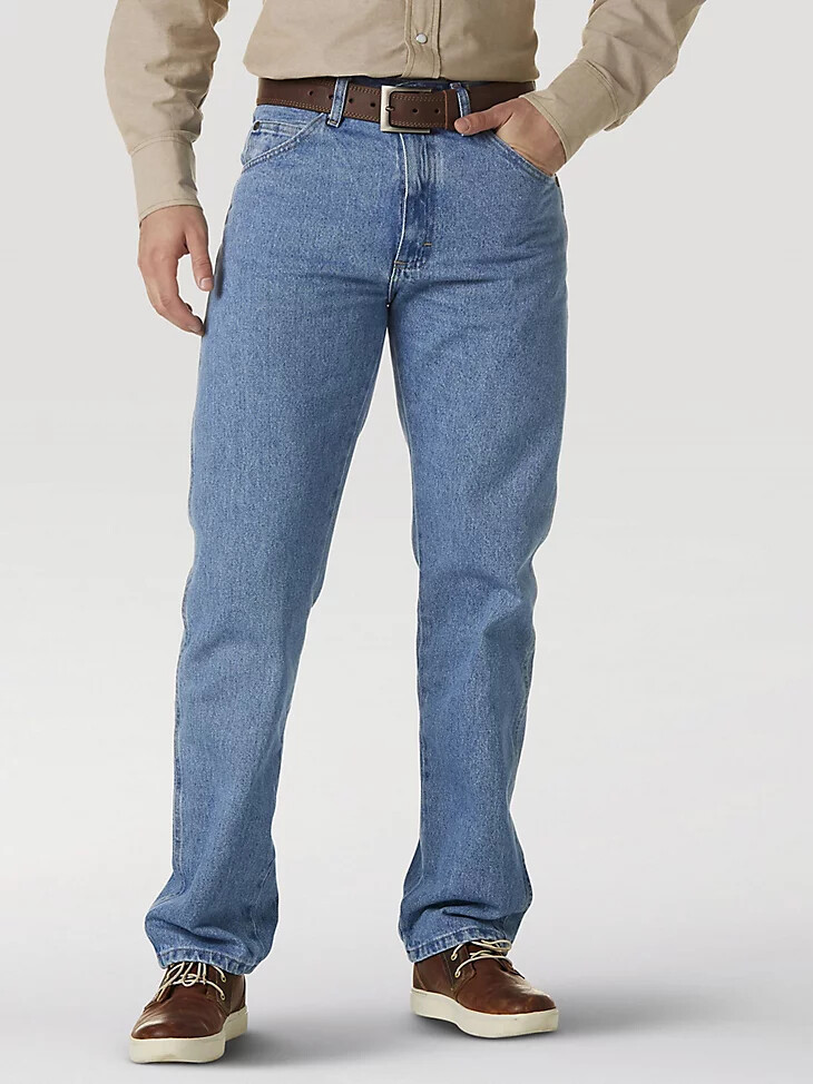 jeans wrangler rugged wear classic fit rough wash