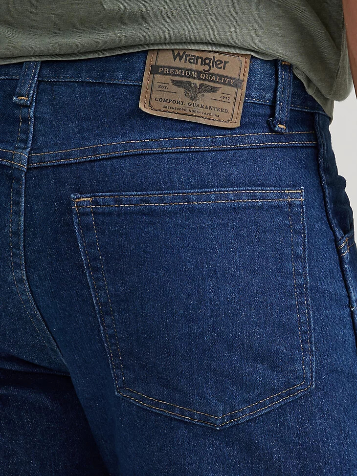 jeans elasticizzati di peso medio wrangler five star premium da uomo lavaggio scuro