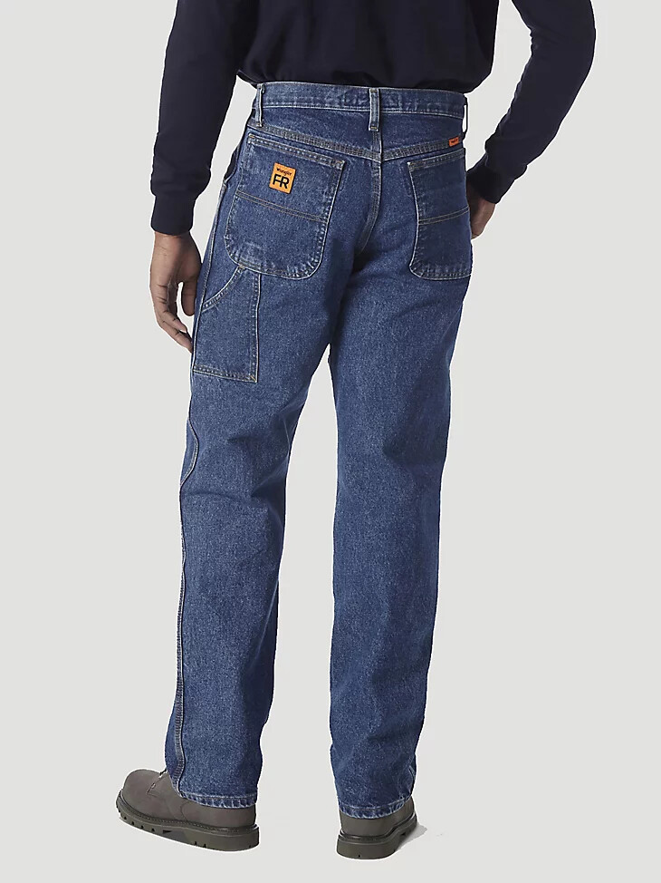 jeans da carpentiere riggs ignifughi wrangler fr blu denim