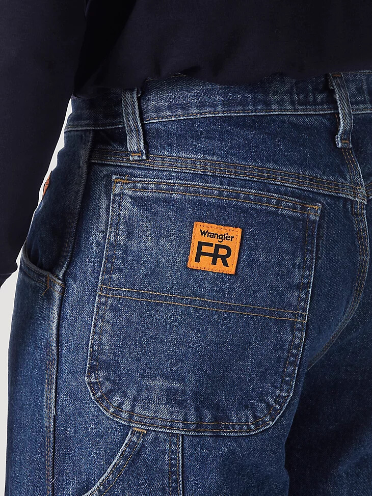 jeans da carpentiere riggs ignifughi wrangler fr blu denim