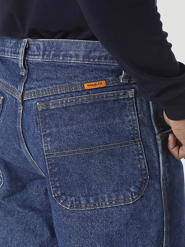 jeans da carpentiere riggs ignifughi wrangler fr blu denim