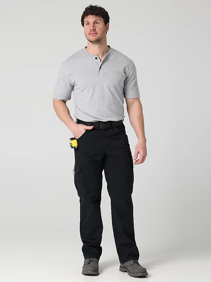 pantaloni cargo in twill wrangler workwear nero corvino
