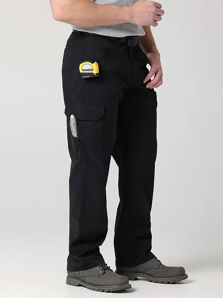 pantaloni cargo in twill wrangler workwear nero corvino
