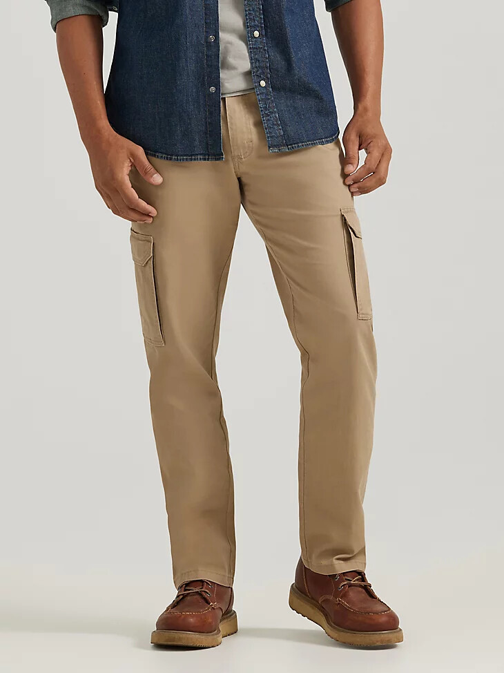 pantaloni cargo wrangler comfort flex waist da uomo colore grana