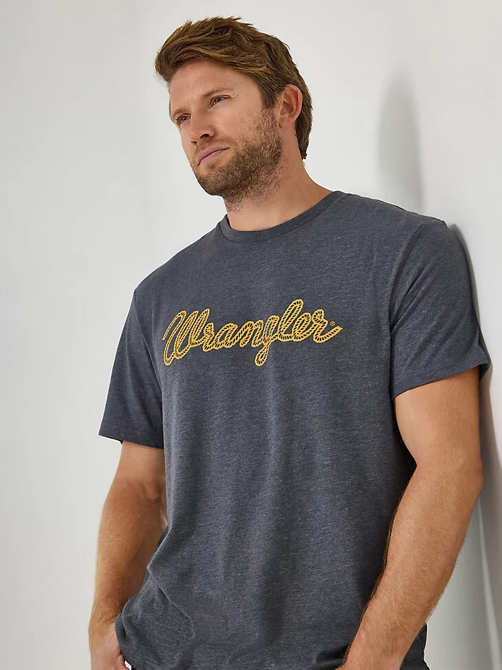 t-shirt da uomo con logo wrangler rope colore asfalto