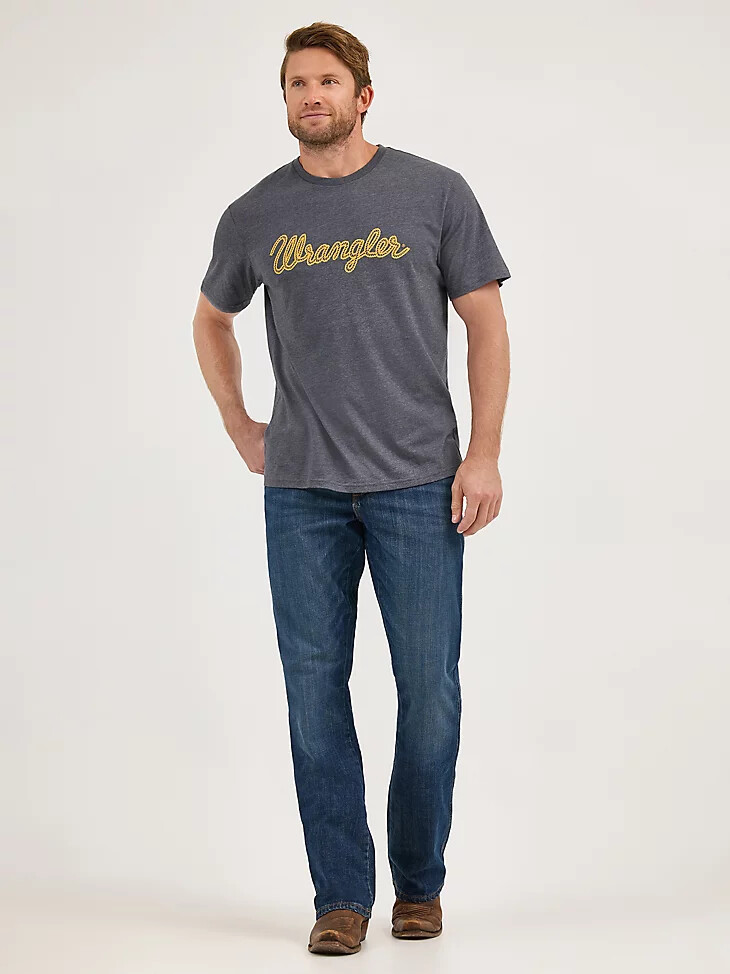 t-shirt da uomo con logo wrangler rope colore asfalto