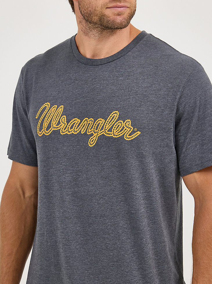 t-shirt da uomo con logo wrangler rope colore asfalto