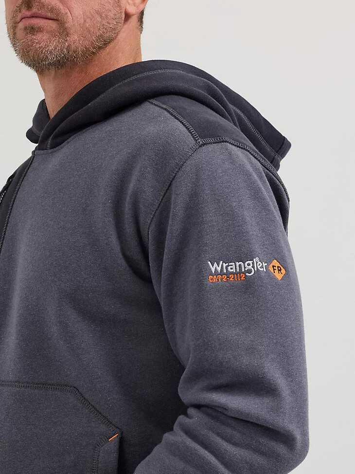 felpa con cappuccio in maglia ignifuga wrangler fr blue nights