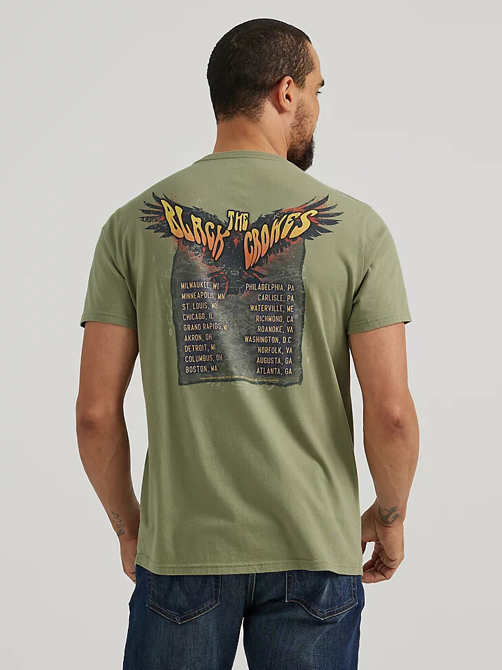 maglietta da uomo con grafica black crows concert verde lichene intenso