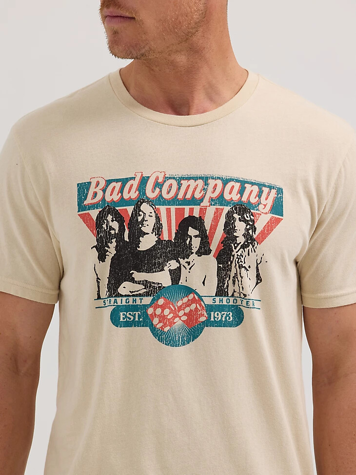 maglietta da concerto bad company da uomo colore nebbia