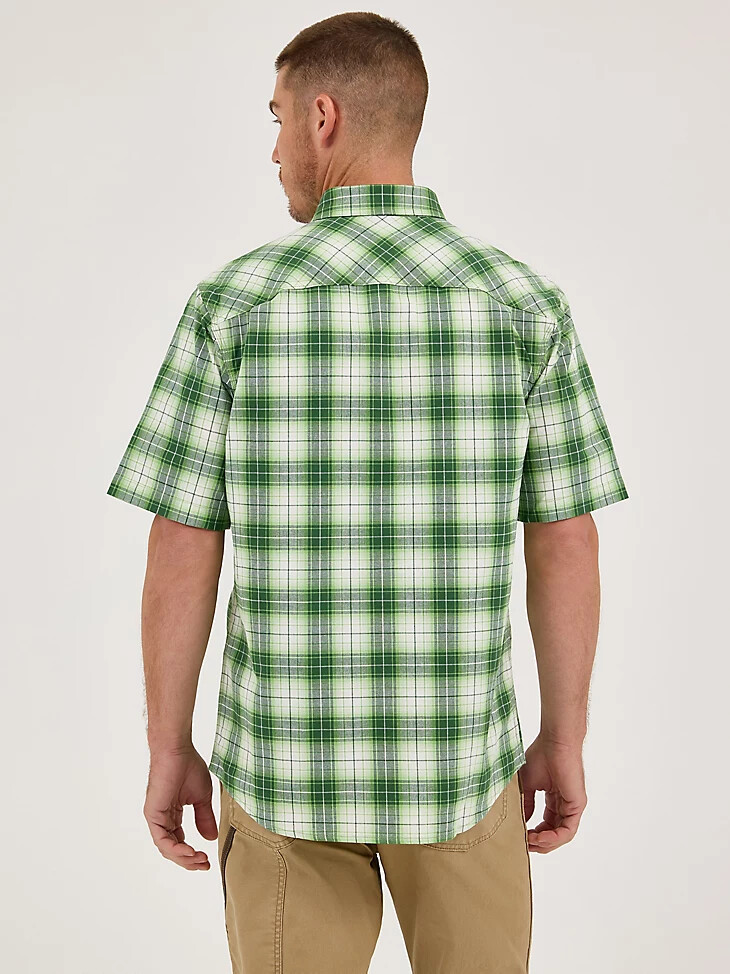camicia da lavoro a quadri wrangler riggs workwear foreman colore verde erba