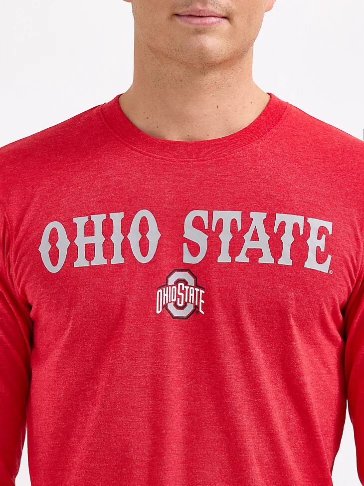 maglietta a maniche lunghe da uomo wrangler collegiate rattler ohio state