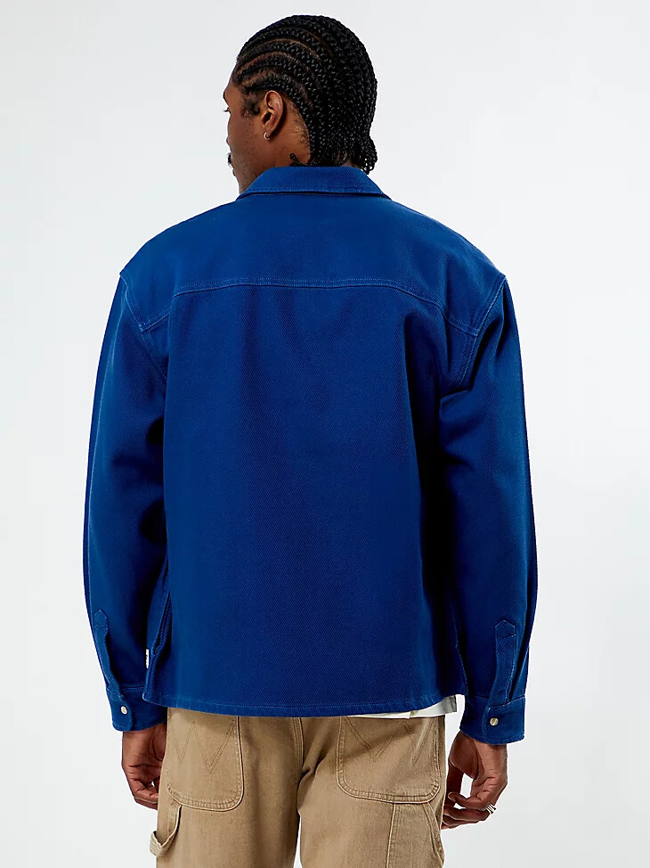 camicia oversize in twill blu delft da uomo wrangler x pacsun