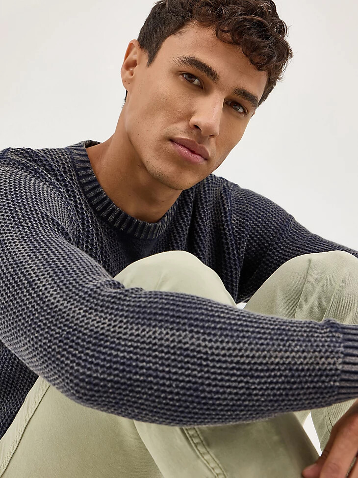 maglione girocollo da uomo blu navy