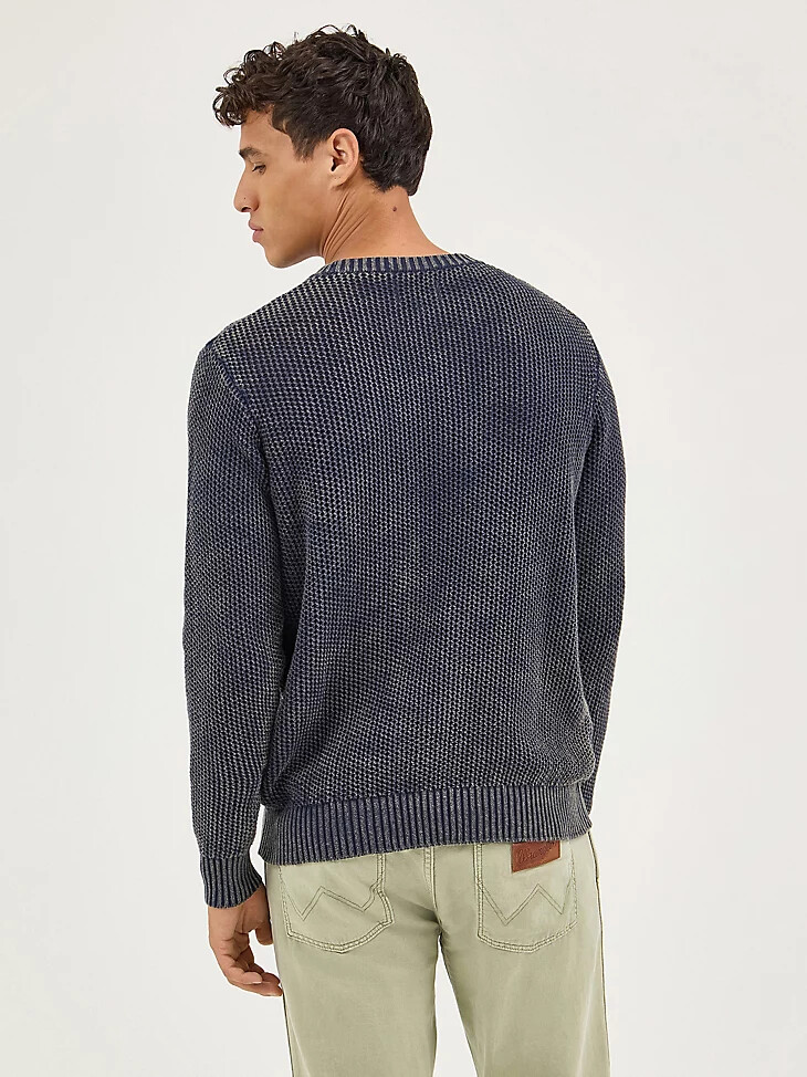 maglione girocollo da uomo blu navy