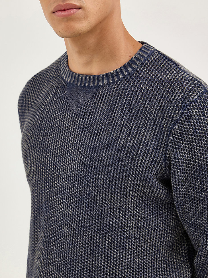 maglione girocollo da uomo blu navy