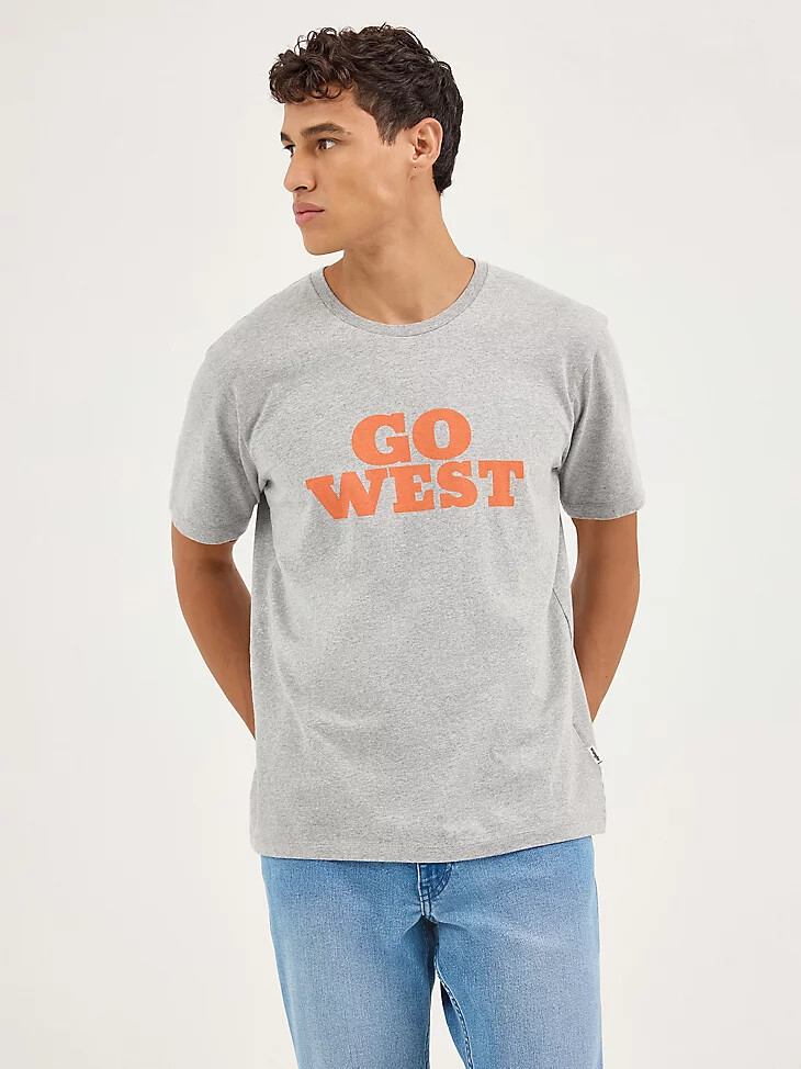 maglietta grafica go west da uomo grigio medio mel