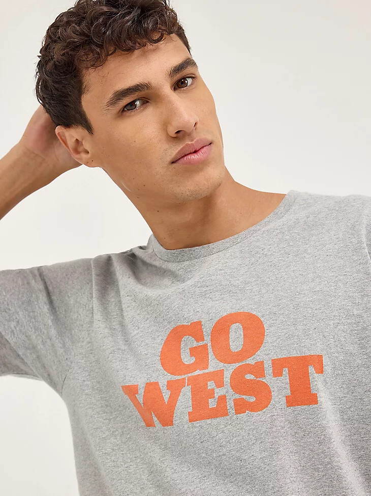maglietta grafica go west da uomo grigio medio mel