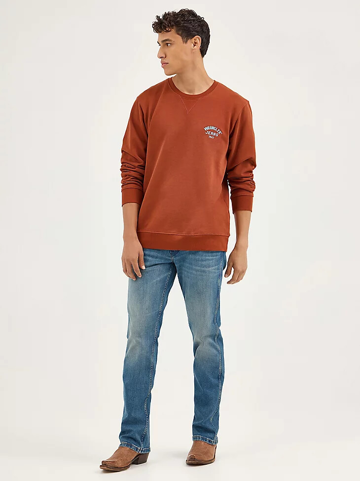 felpa girocollo con logo da uomo color paprika affumicato