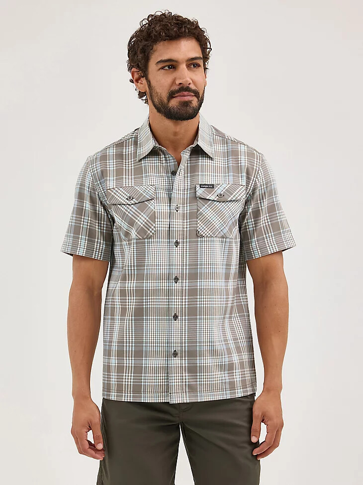 camicia da uomo evergreen a maniche corte colore aster dusty olive