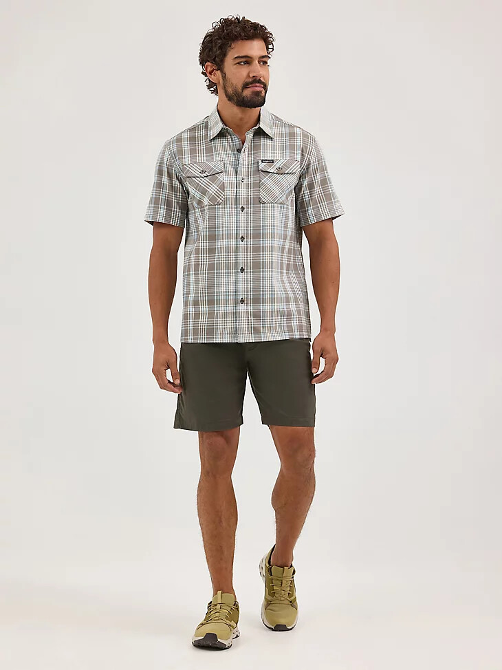 camicia da uomo evergreen a maniche corte colore aster dusty olive