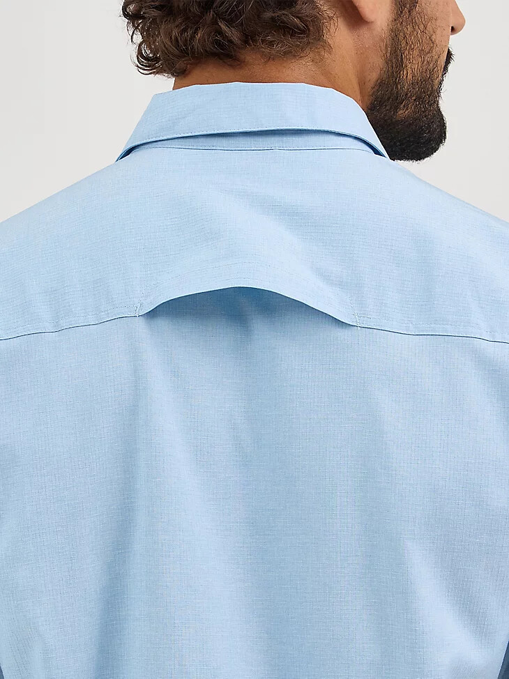 camicia da trekking a maniche corte da uomo color ceruleo