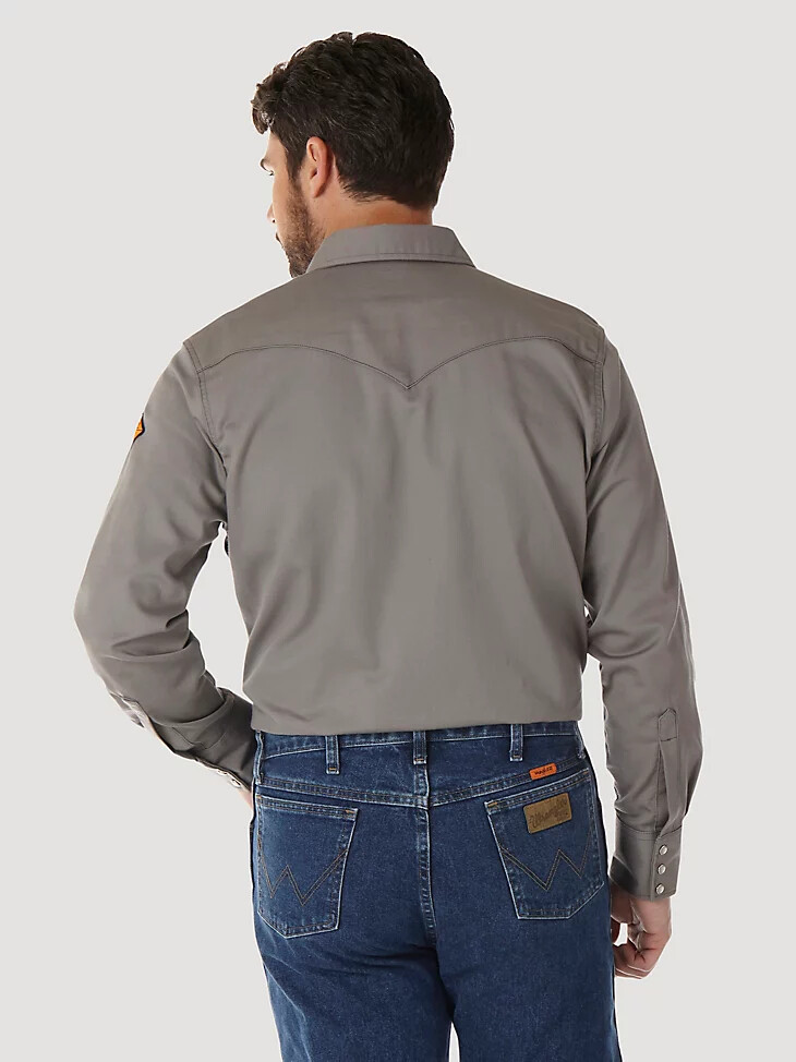 wrangler fr flame-resistant long sleeve solid - antracite antracite