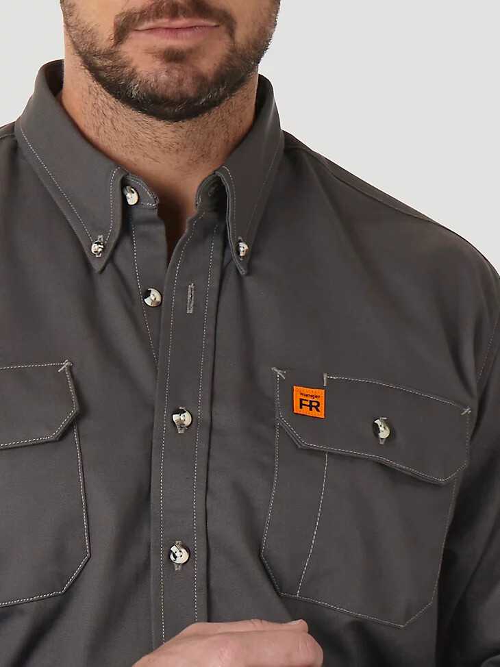 camicia da lavoro ignifuga wrangler fr riggs grigio ardesia