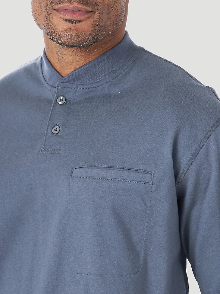 maglia henley leggera a maniche lunghe ignifuga wrangler fr castle rock