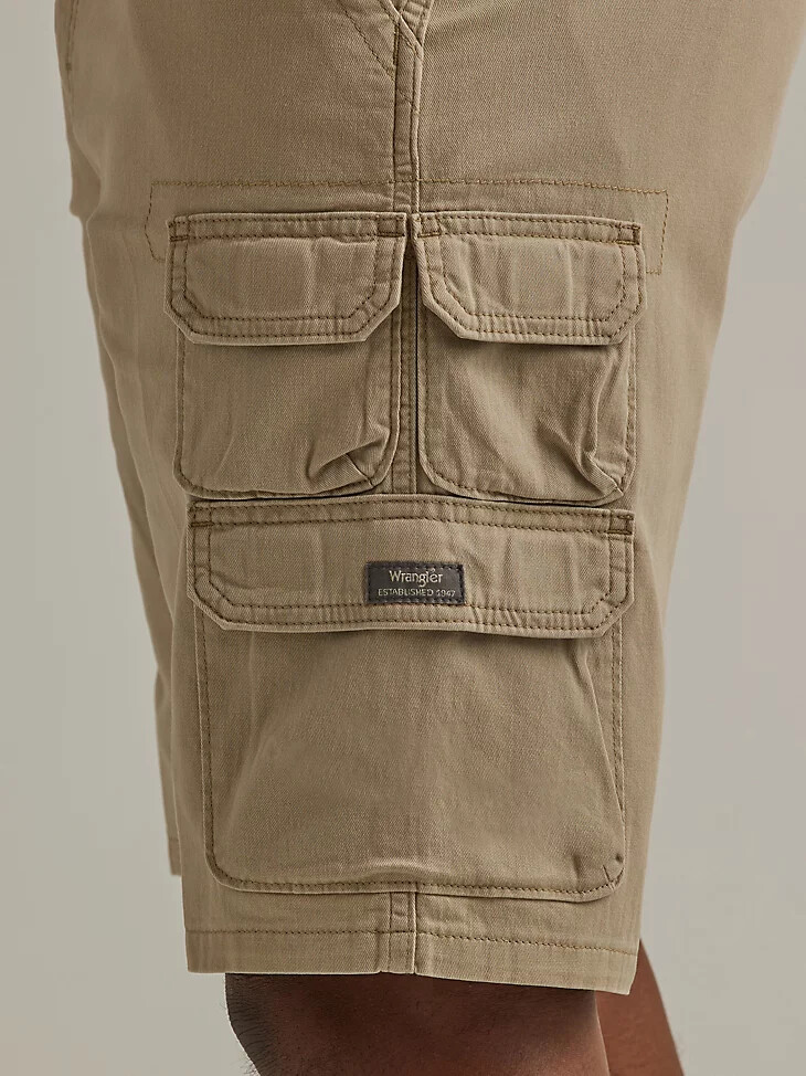 pantaloni cargo corti wrangler five star premium stacked da uomo in twill