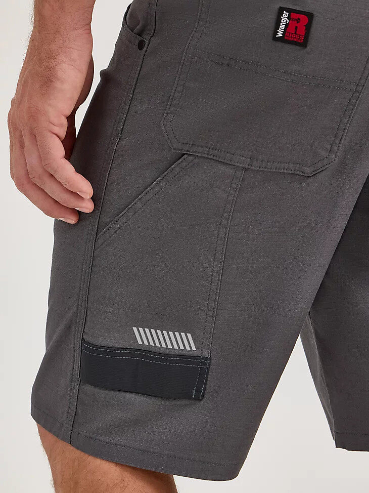 pantaloncini da carpentiere tecnici wrangler riggs workwear grigi a righe