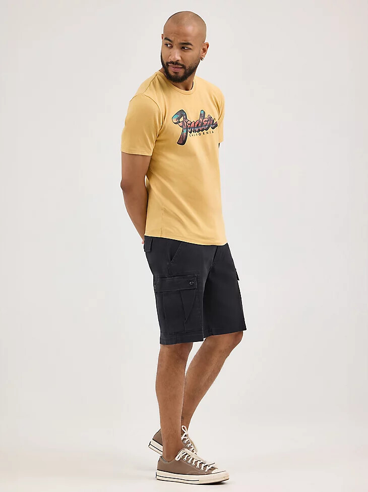 pantaloncini cargo elasticizzati ripstop da uomo color caviale