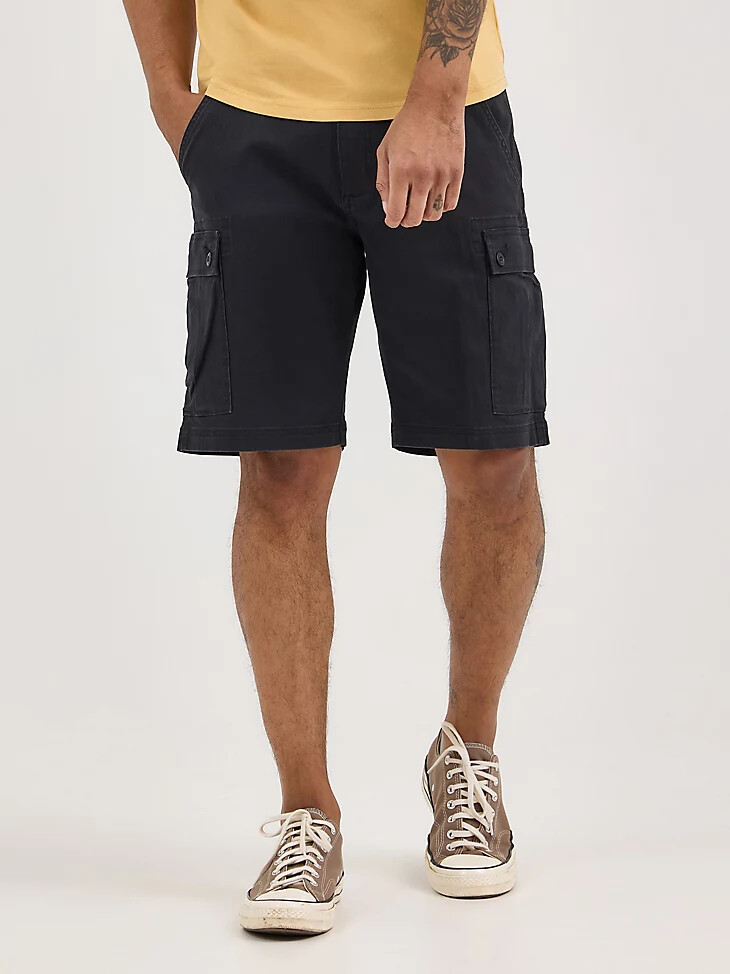 pantaloncini cargo elasticizzati ripstop da uomo color caviale