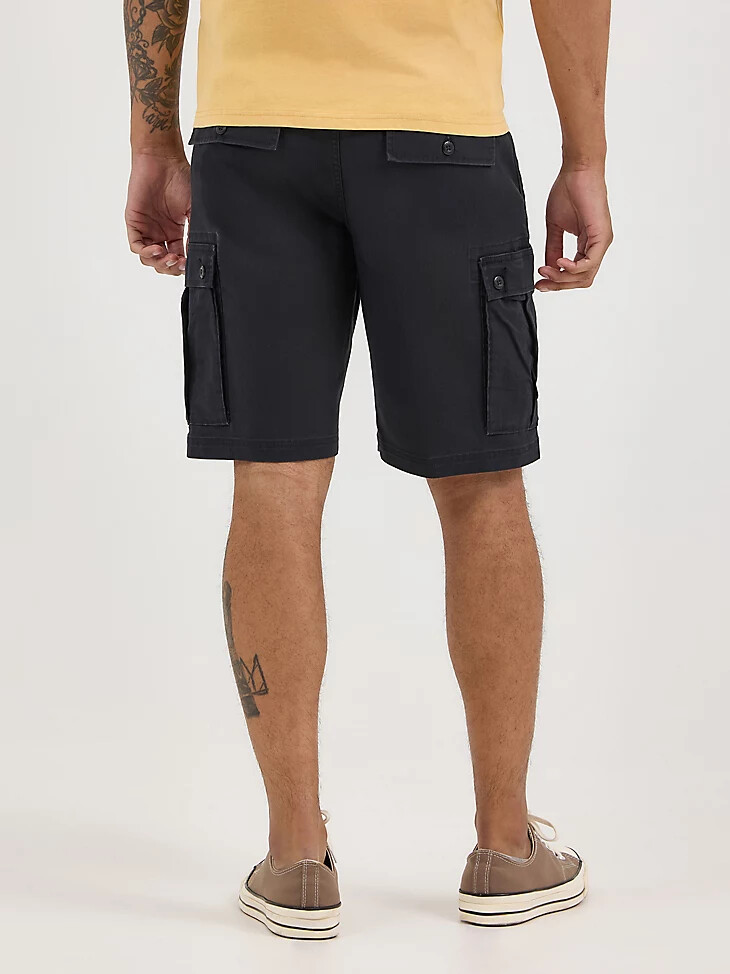 pantaloncini cargo elasticizzati ripstop da uomo color caviale
