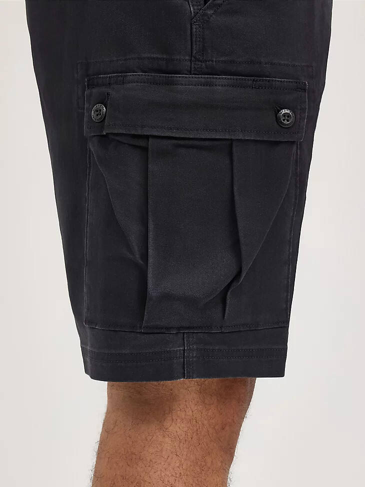 pantaloncini cargo elasticizzati ripstop da uomo color caviale