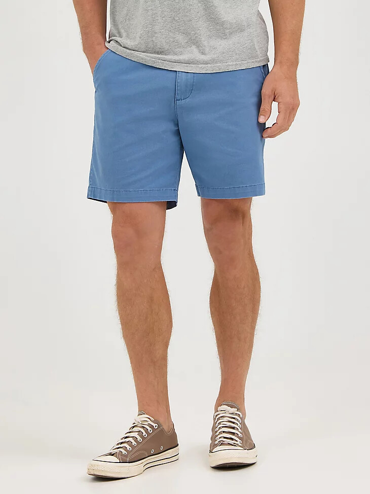 pantaloncini da uomo con parte anteriore piatta blu chiaro di luna