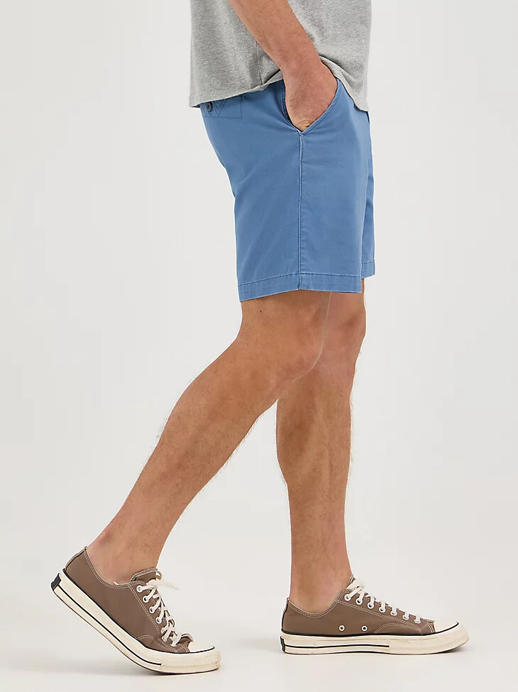 pantaloncini da uomo con parte anteriore piatta blu chiaro di luna